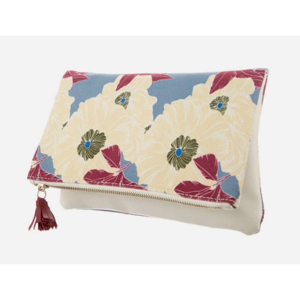 RACHEL PALLY Anthropologie CANVAS FLORAL PRINT Fold-Over Envelope CLUTCH/BAG